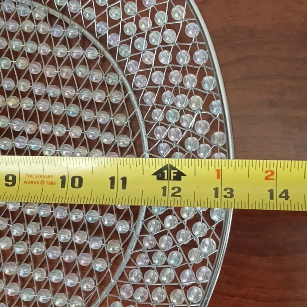 Source Unknown Clear Glass Beaded Decorative Bowl
